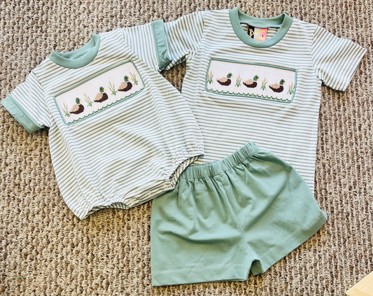 Mallard duck smocked bubble