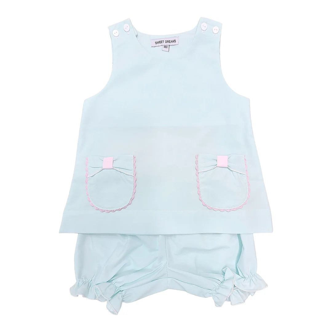 Mint Bow Pocket Bloomer Set