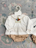 Smocked boy turkey bloomer set