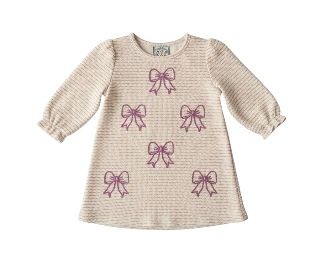 Bow embroidery dress