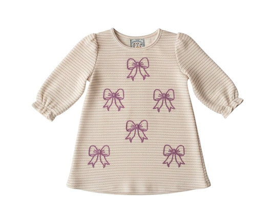 Bow embroidery dress