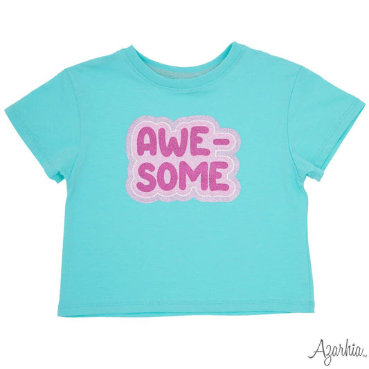 Awesome Glitter Print Seafoam Boxy