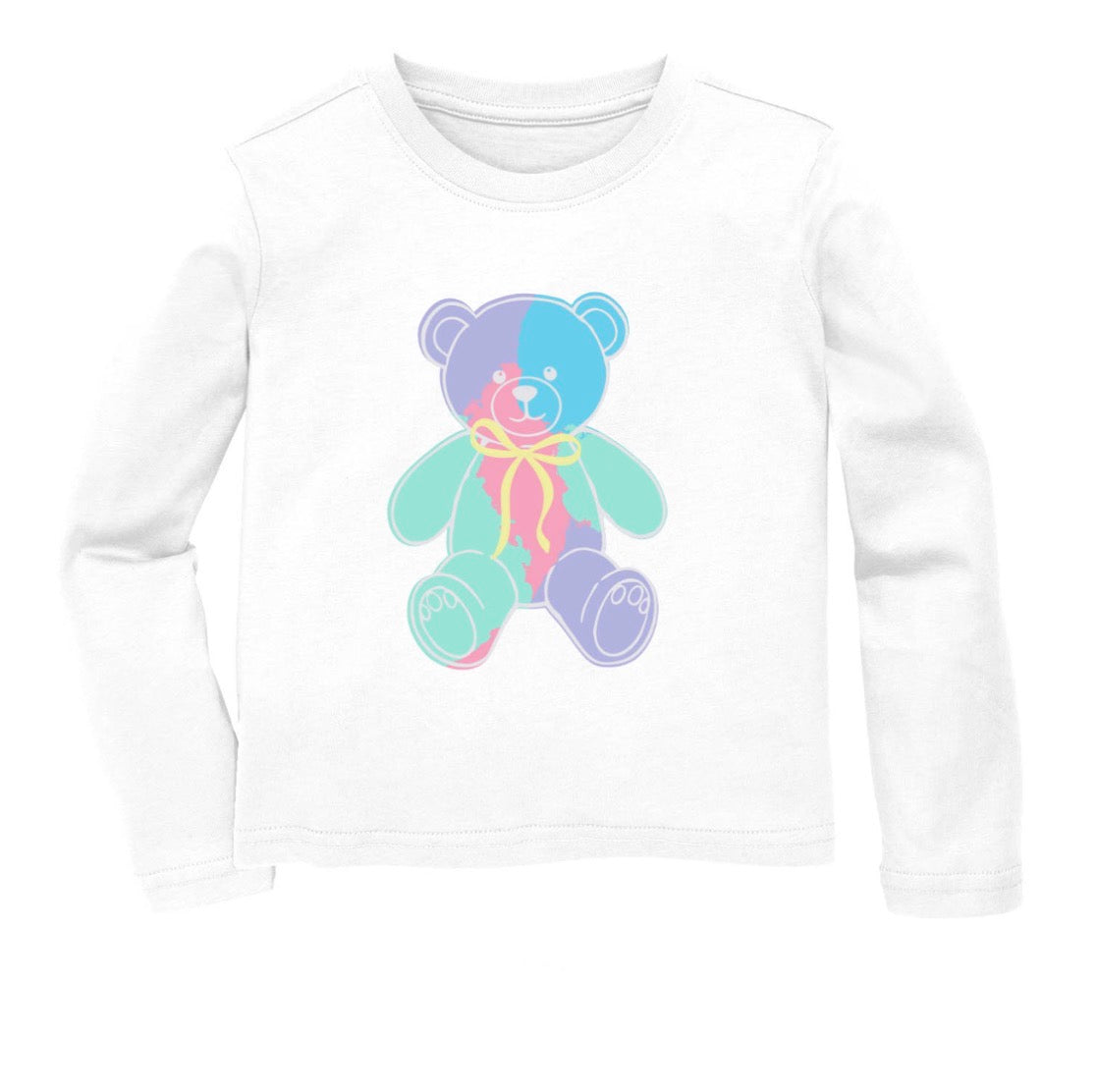 Glitter Bear White LS Boxy