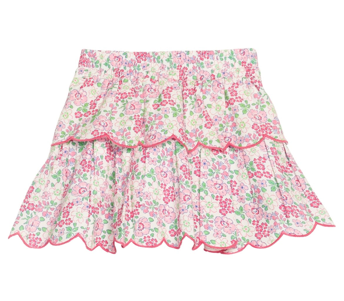 Two Tiered Skort - Pink Bloomsbury Blossoms