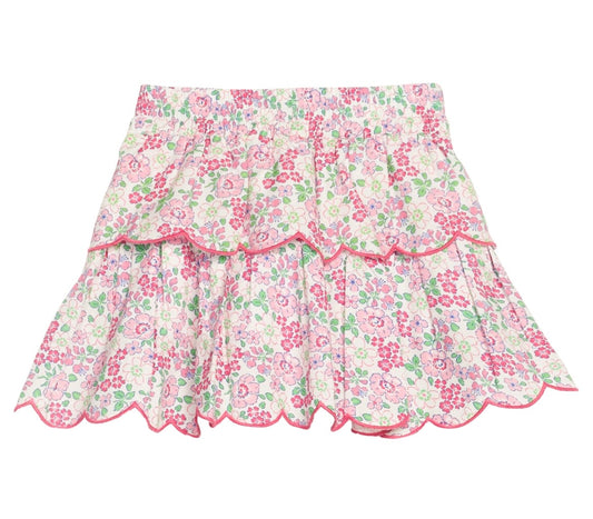 Two Tiered Skort - Pink Bloomsbury Blossoms