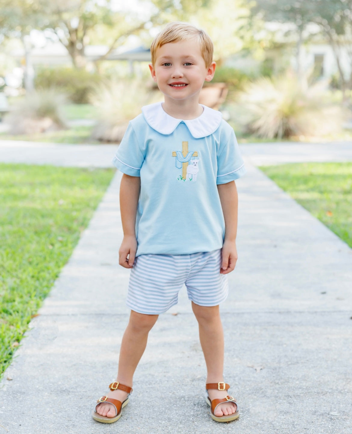 He Is Risen Collared Short Set