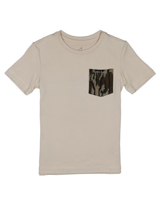 Boys ravine pocket tee mossy oak dove