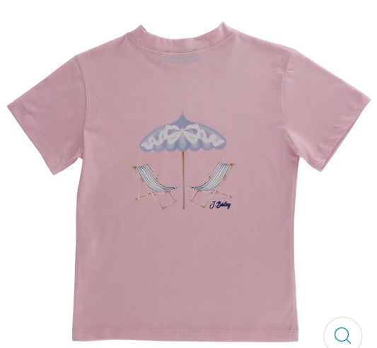 Girls Logo Tee - Beach Chairs on Sorbet