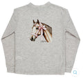 Girls horse L/S oatmeal tee