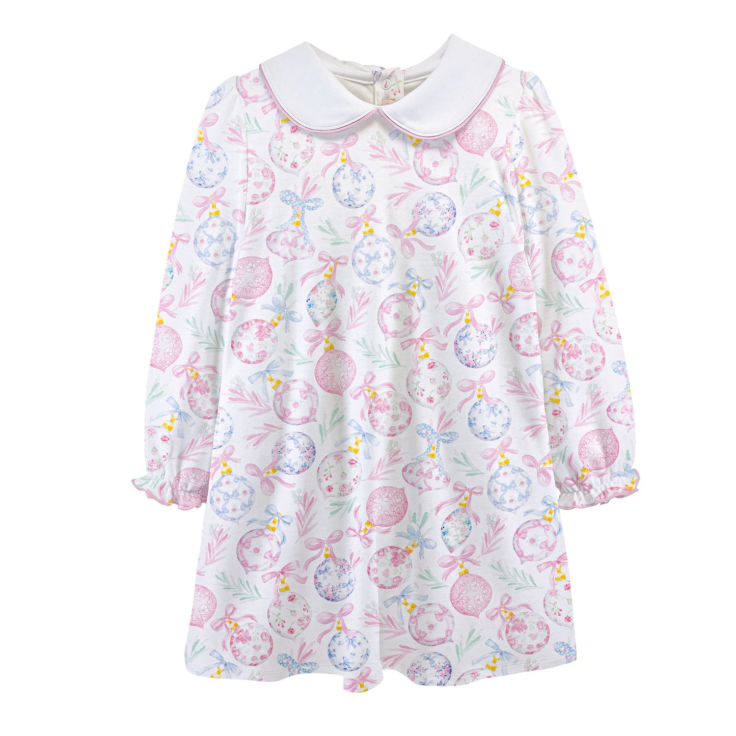 little christmas charms pima dress with round collar