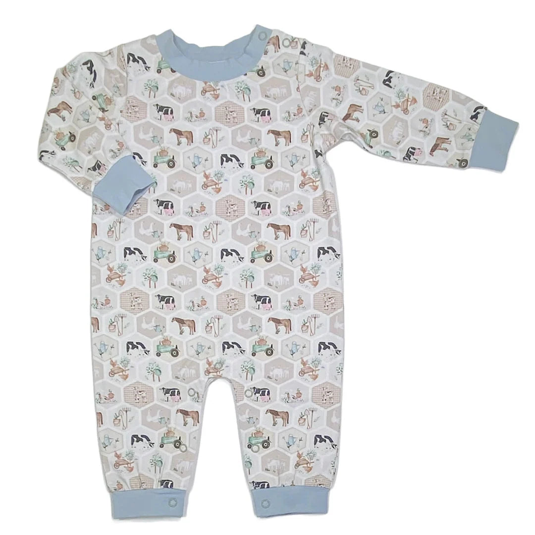 Farm life boy romper