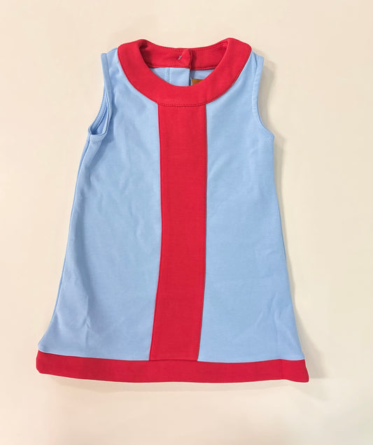 Collins Dress blue & Red