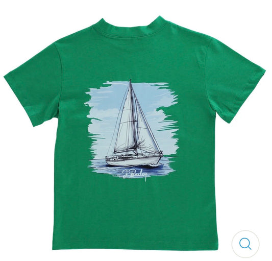 Logo Tee - Sailboat on Green