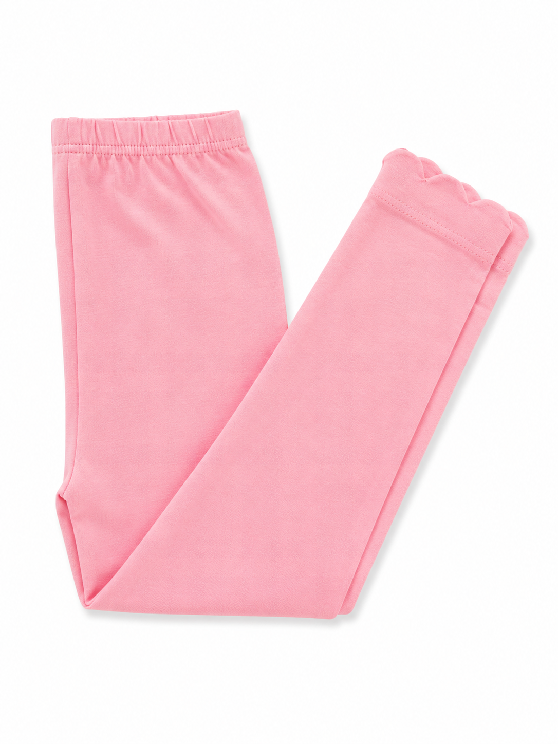 Pink scalloped knit leggings