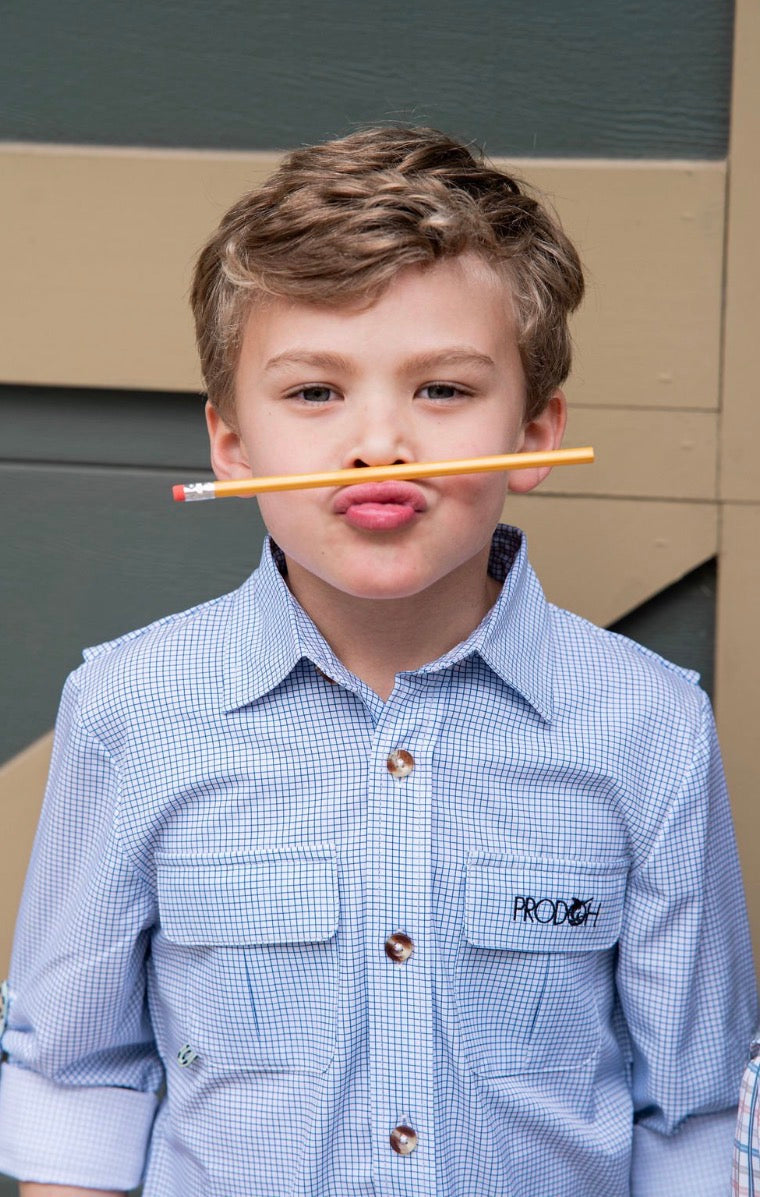 FOUNDERS KIDS FISHING SHIRT - Blue