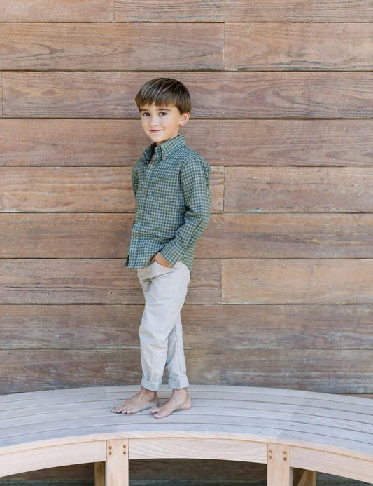 Boys woodland sportshirt cypress needle