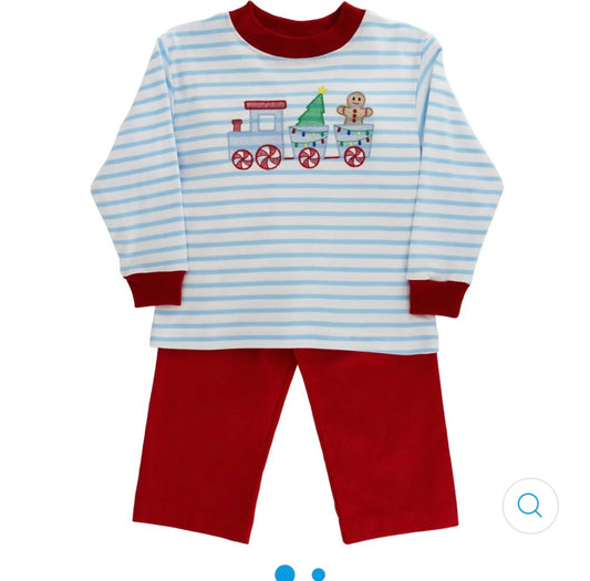 Gingerbread express boy pant set