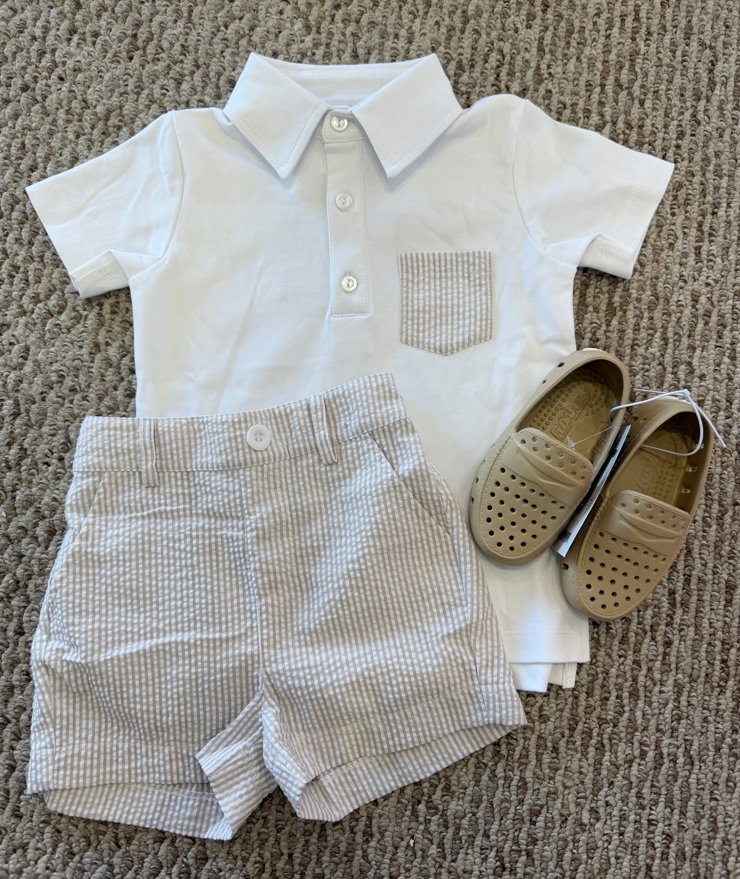 Khaki Seer Boys Polo & Shorts