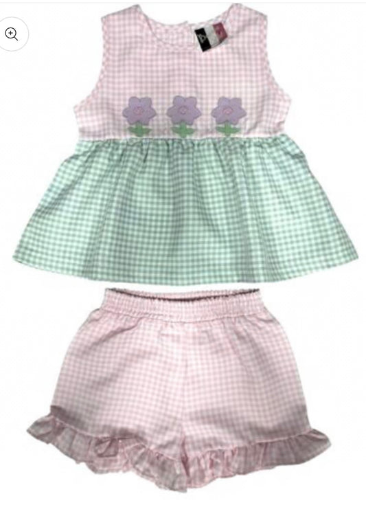 Spring Blooms Girls Short Set