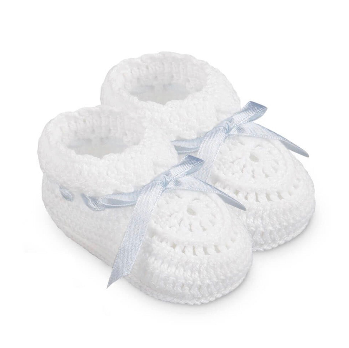 Hand crochet ribbon bootie