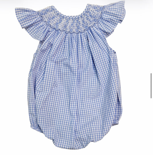 Paris pearl blue smocked bubble