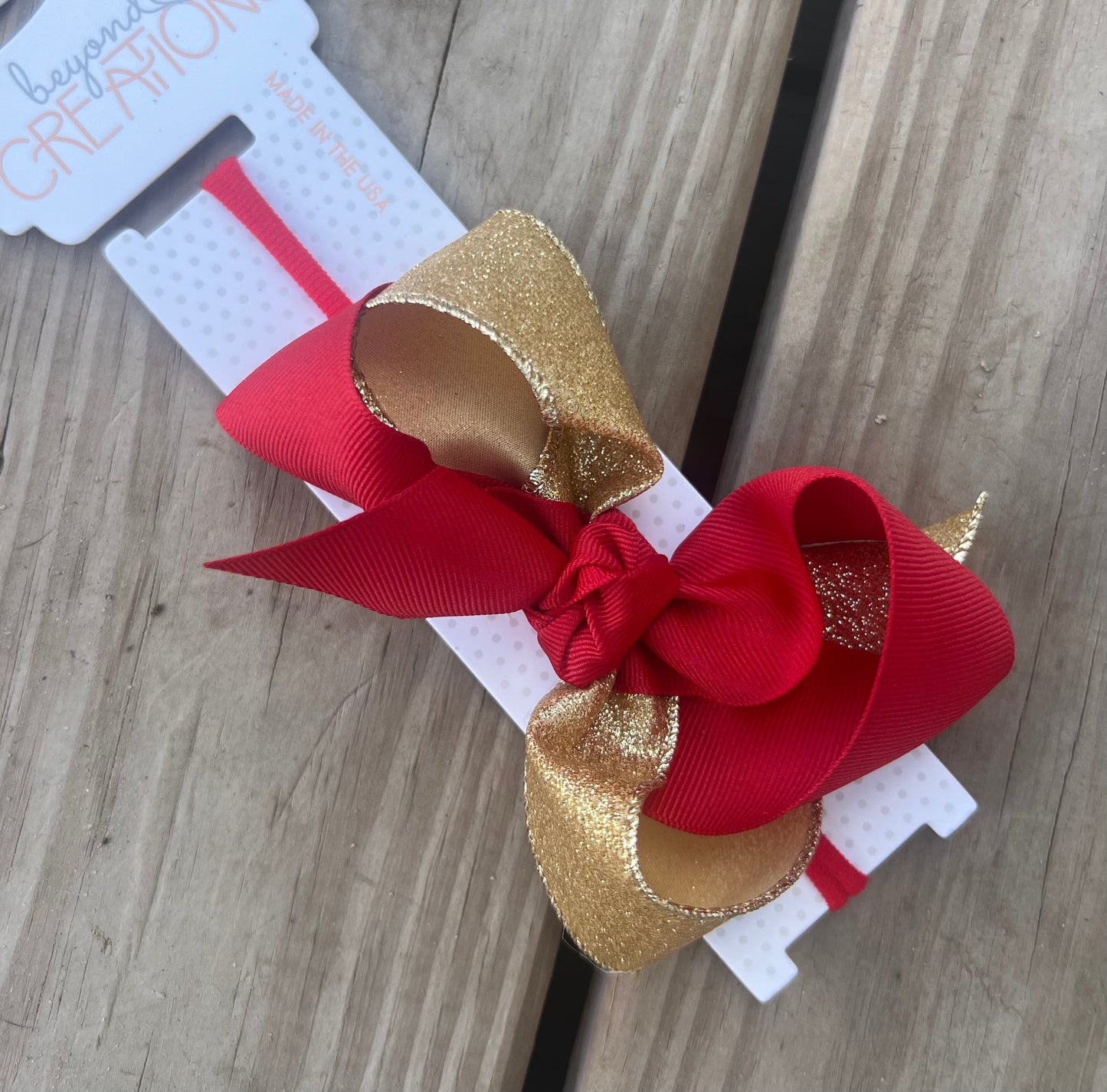 Red & gold nylon headband