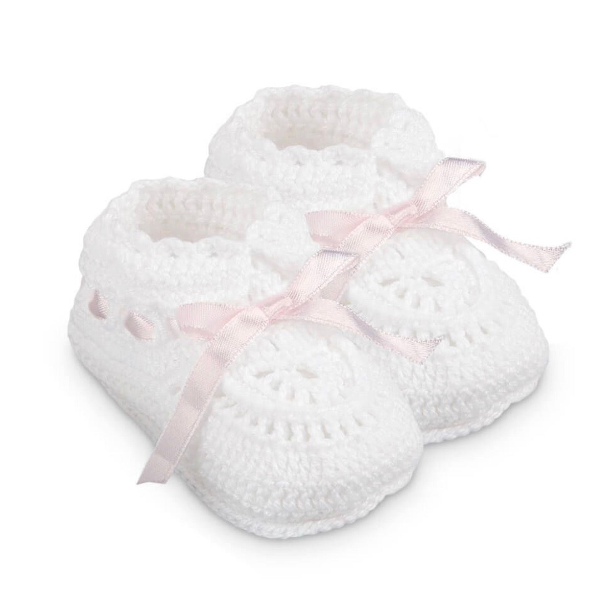 Hand crochet ribbon bootie