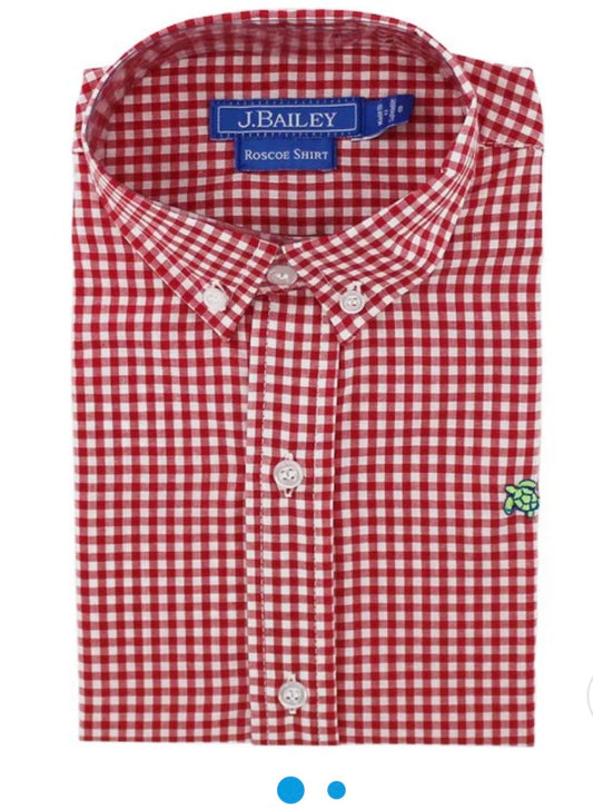 Roscoe Button Down - Red Check