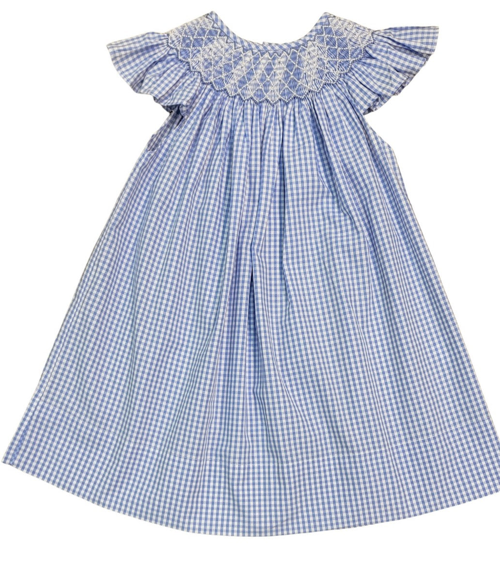 Paris pearl blue smocked dress