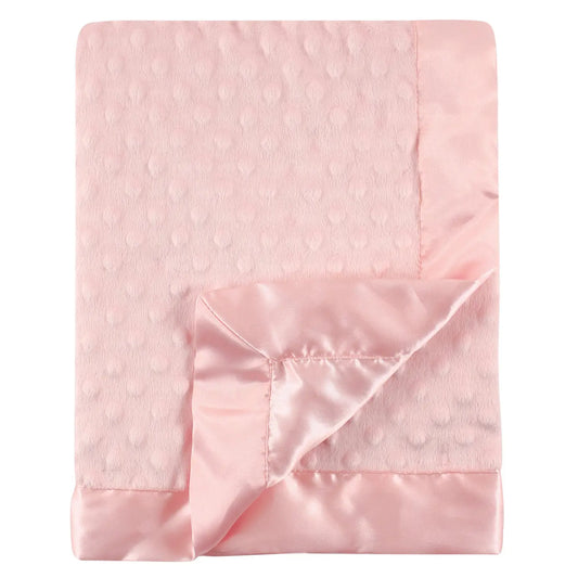 Pink minky dot baby blanket