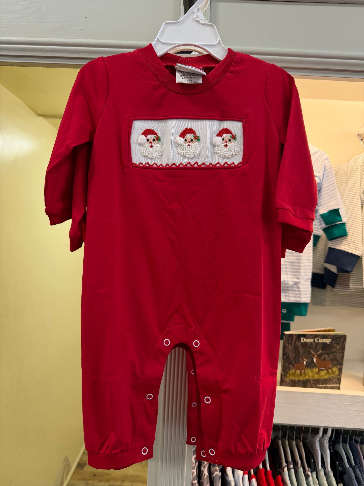 Ho Ho Ho smocked romper