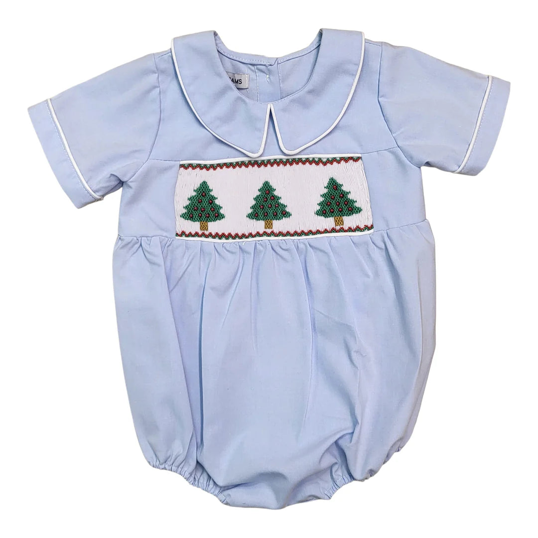 Christmas tree smocked bubble