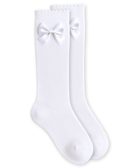 Jefferies socks satin bow knee high