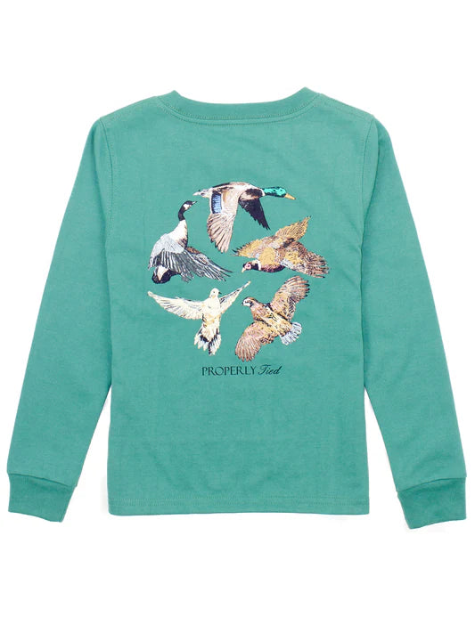 Boys flock teal tee