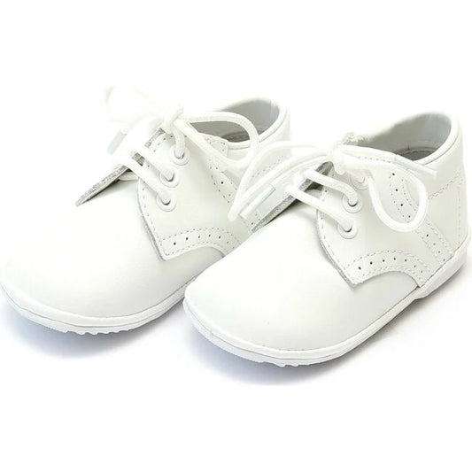 Baby James leather lace up shoes white