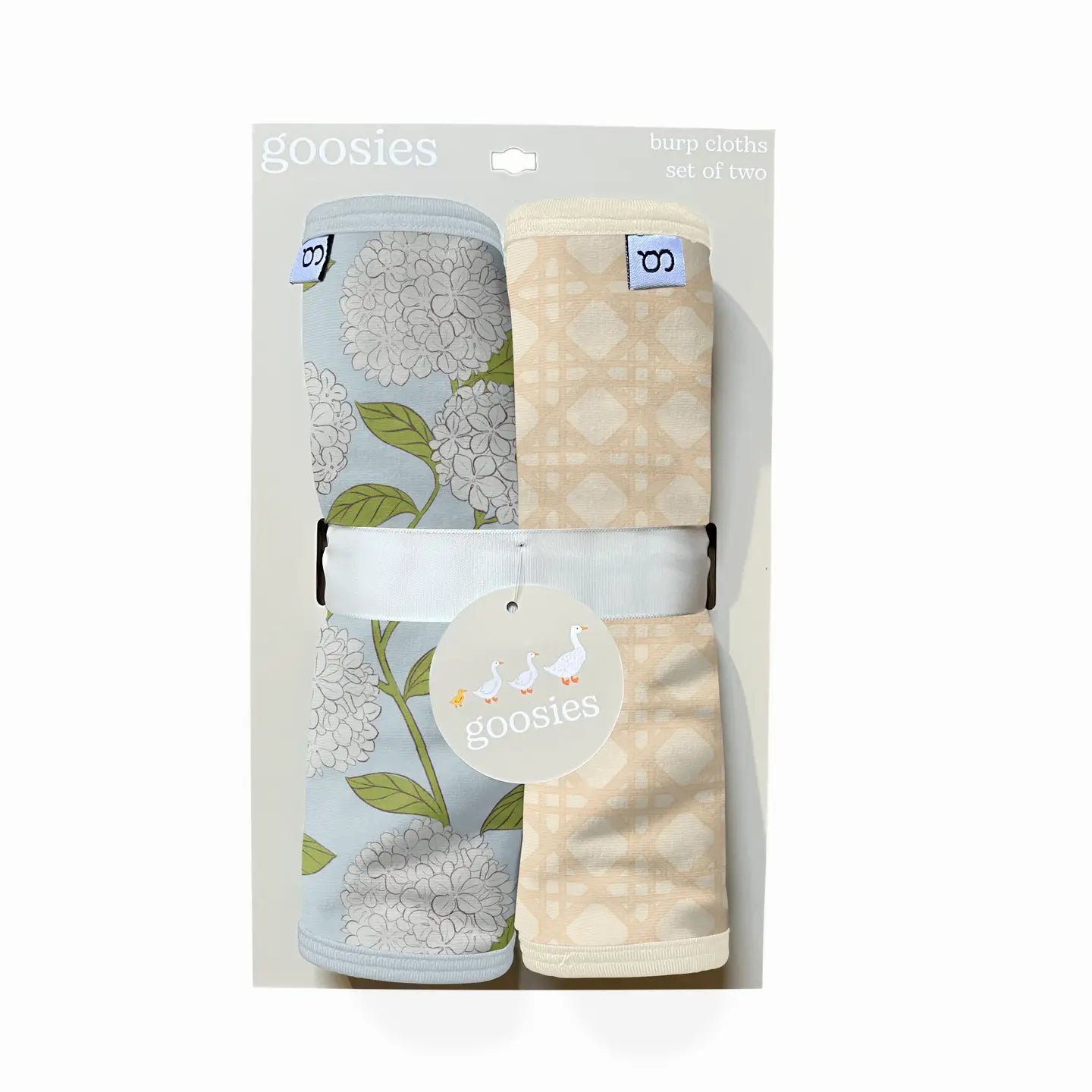 Hydrangea burp cloth set