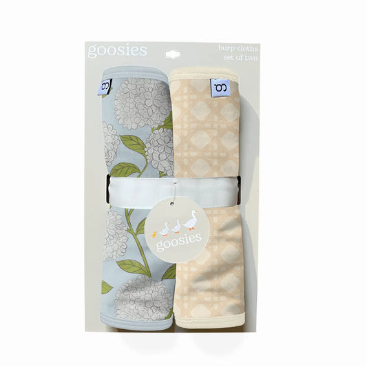 Hydrangea burp cloth set