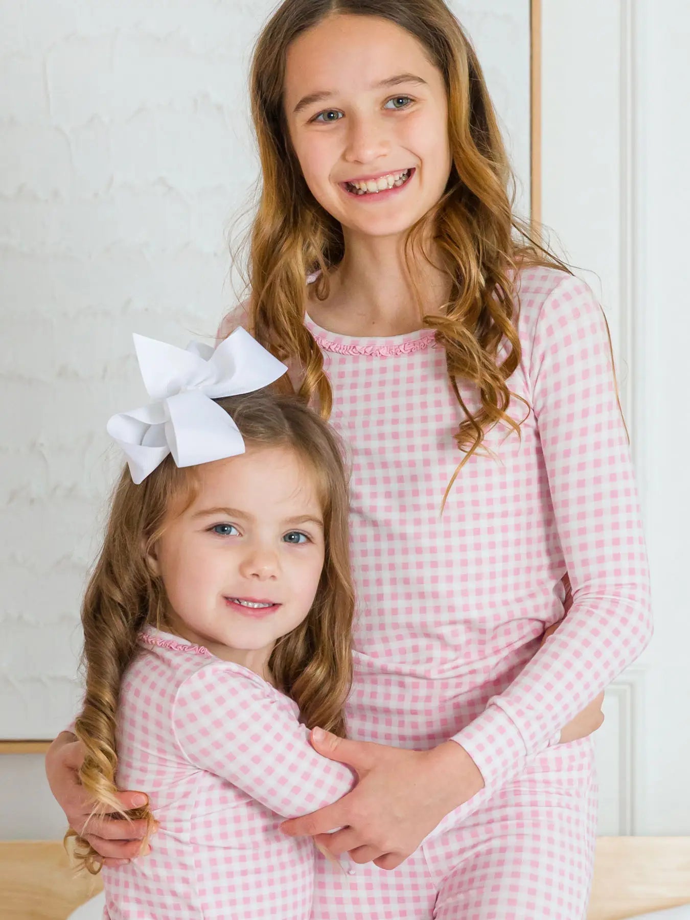 Pink gingham pajamas