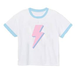 Pink lightning bolt tee