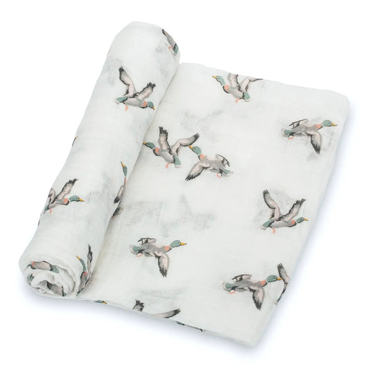 Quackin’ up swaddle