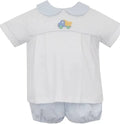 Dump truck gingham diaper set