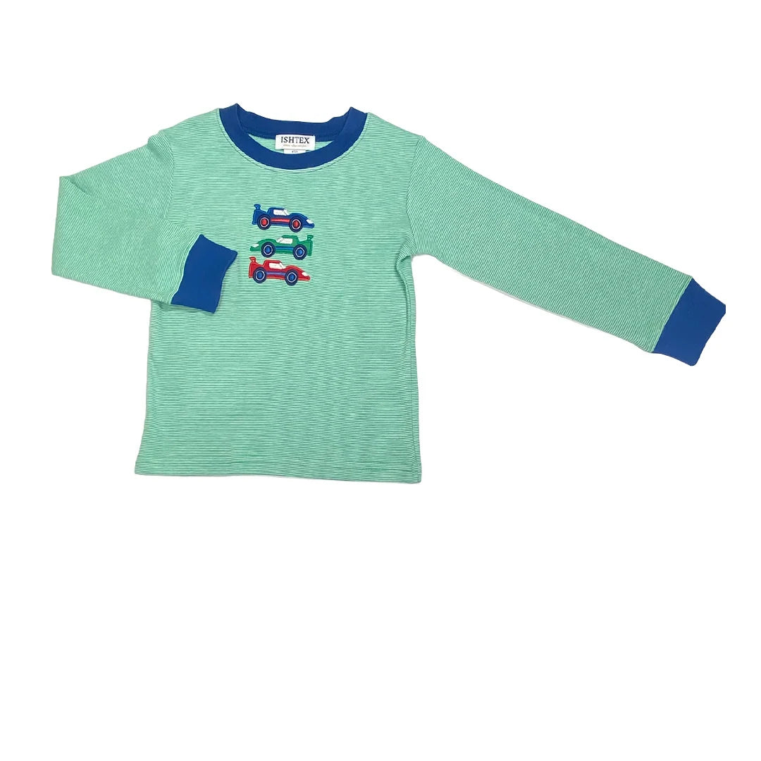 Race car applique t shirt