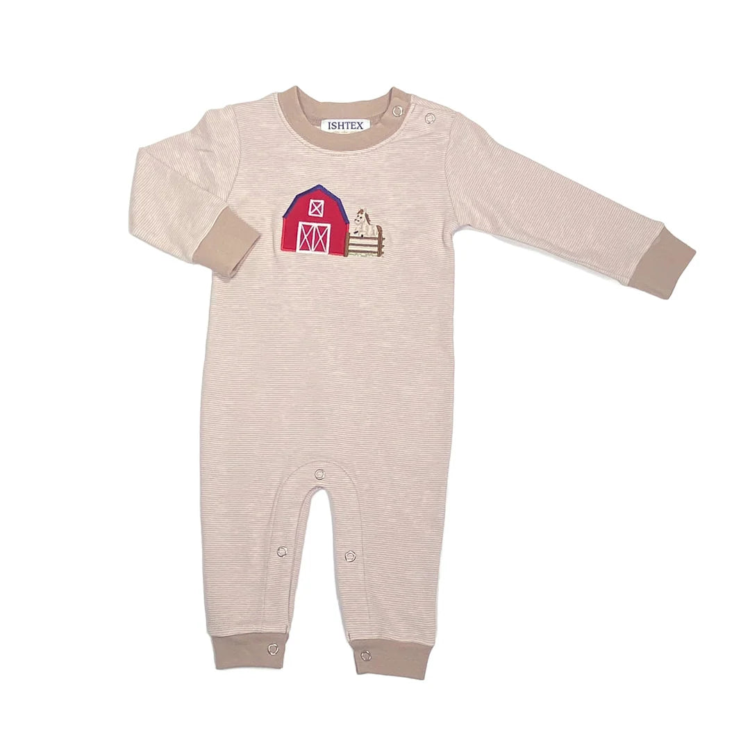 Farm applique boy romper