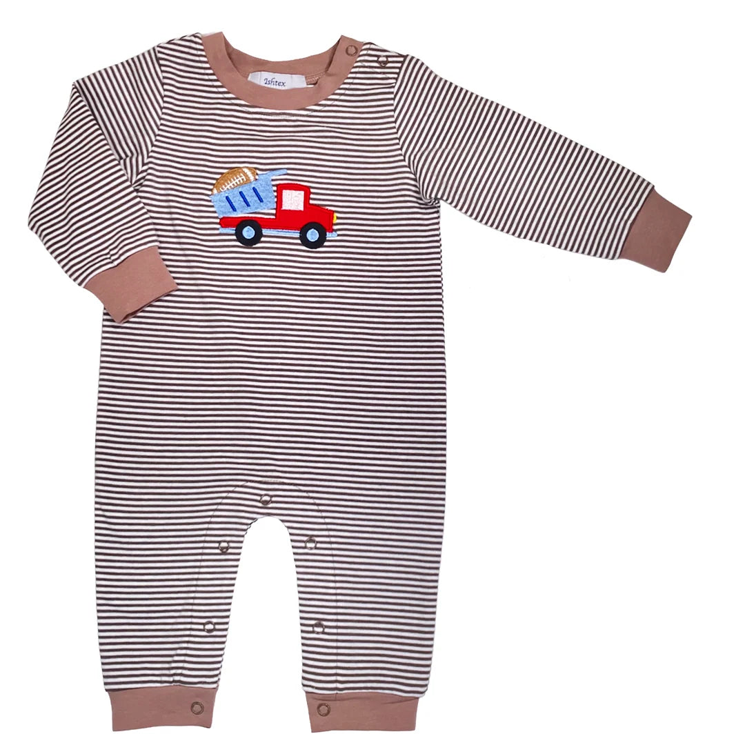 Dump truck applique romper