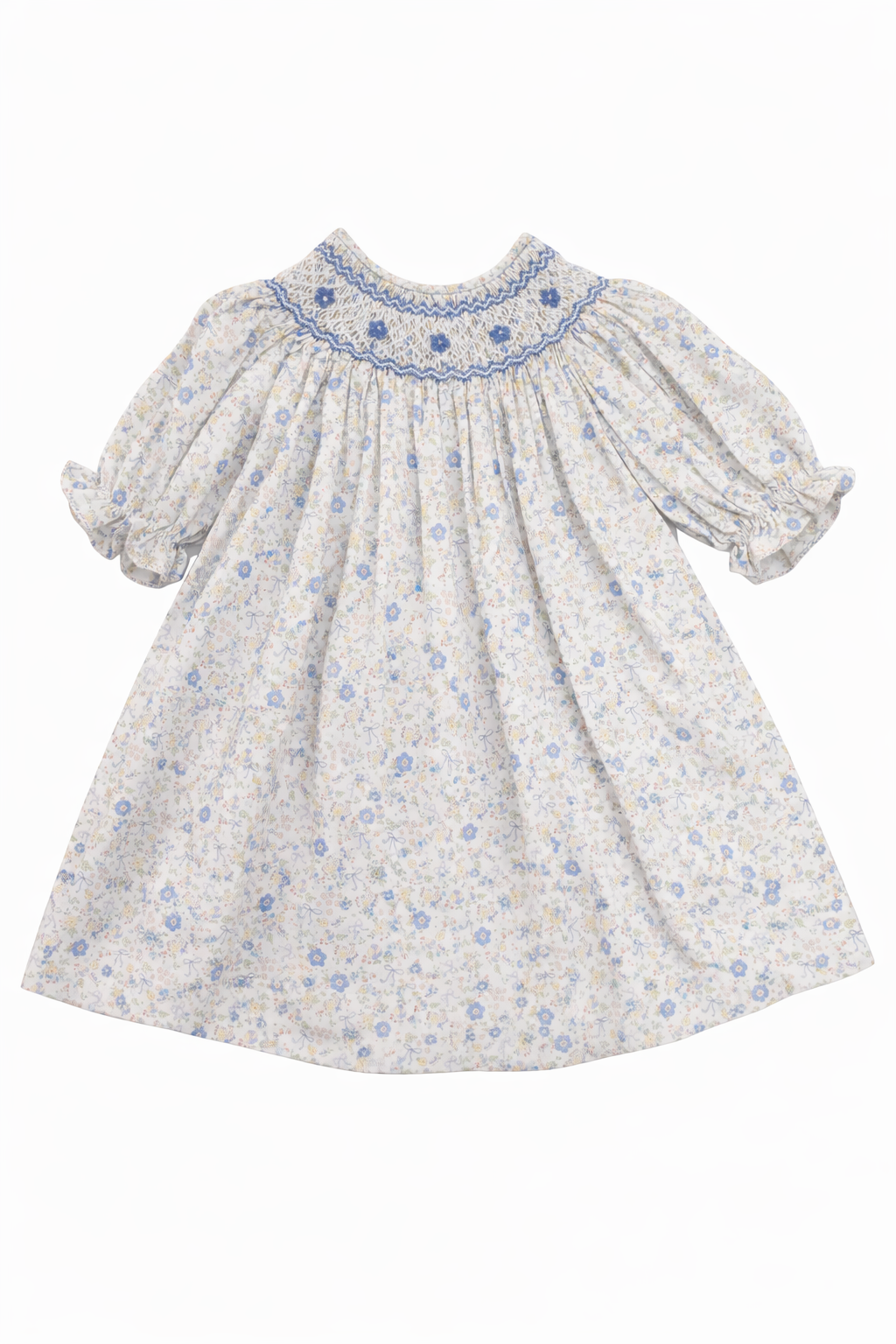 Ashley Blue/yellow bow floral dress
