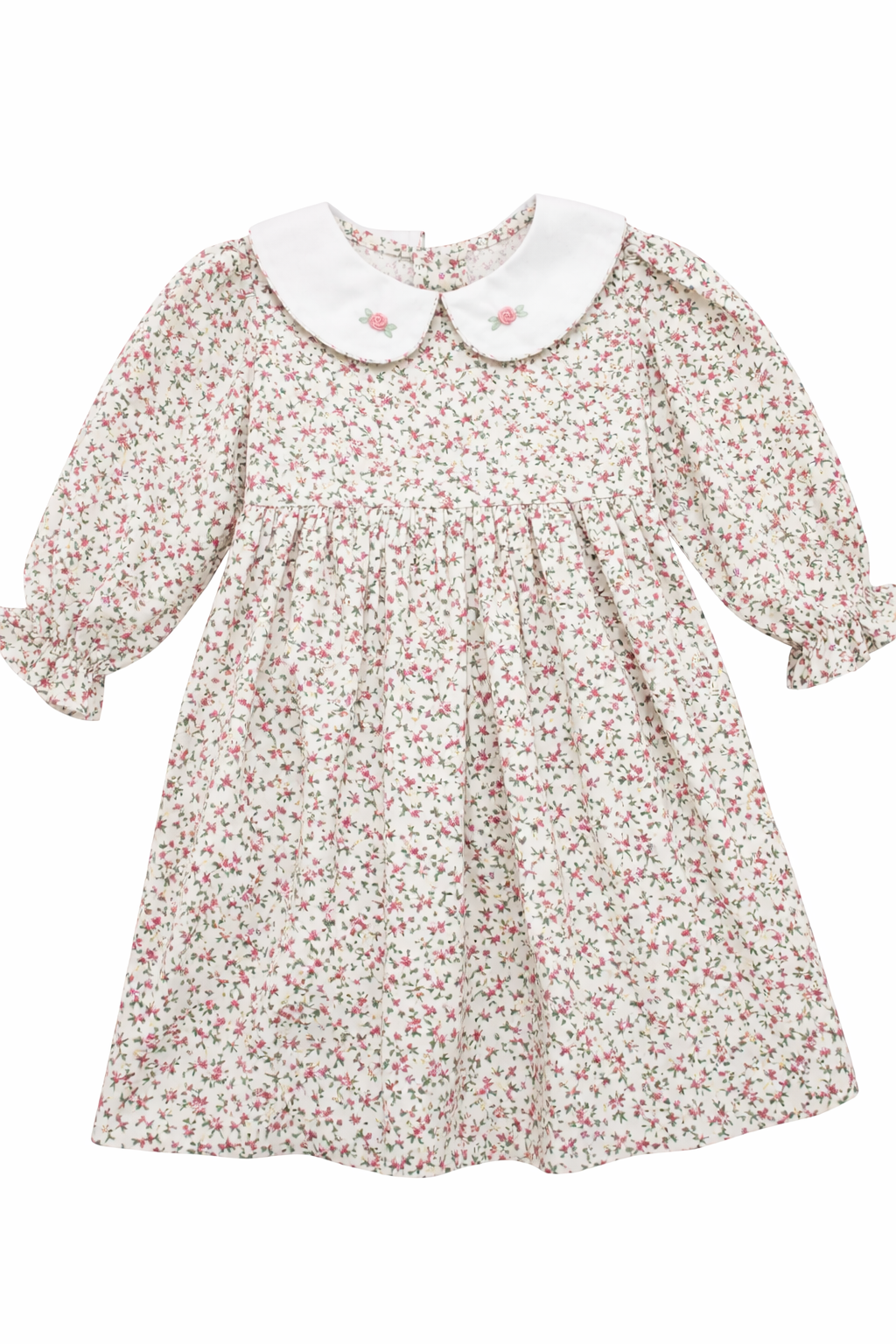 Fall Floral Dress w/Emb Rose bud