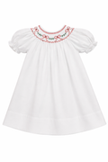 Red Bows & Garland smocked dress