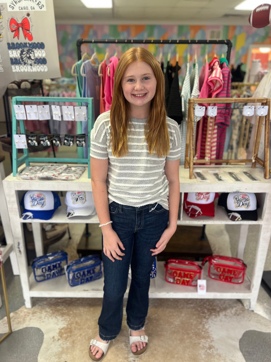 Basic grey striped tee