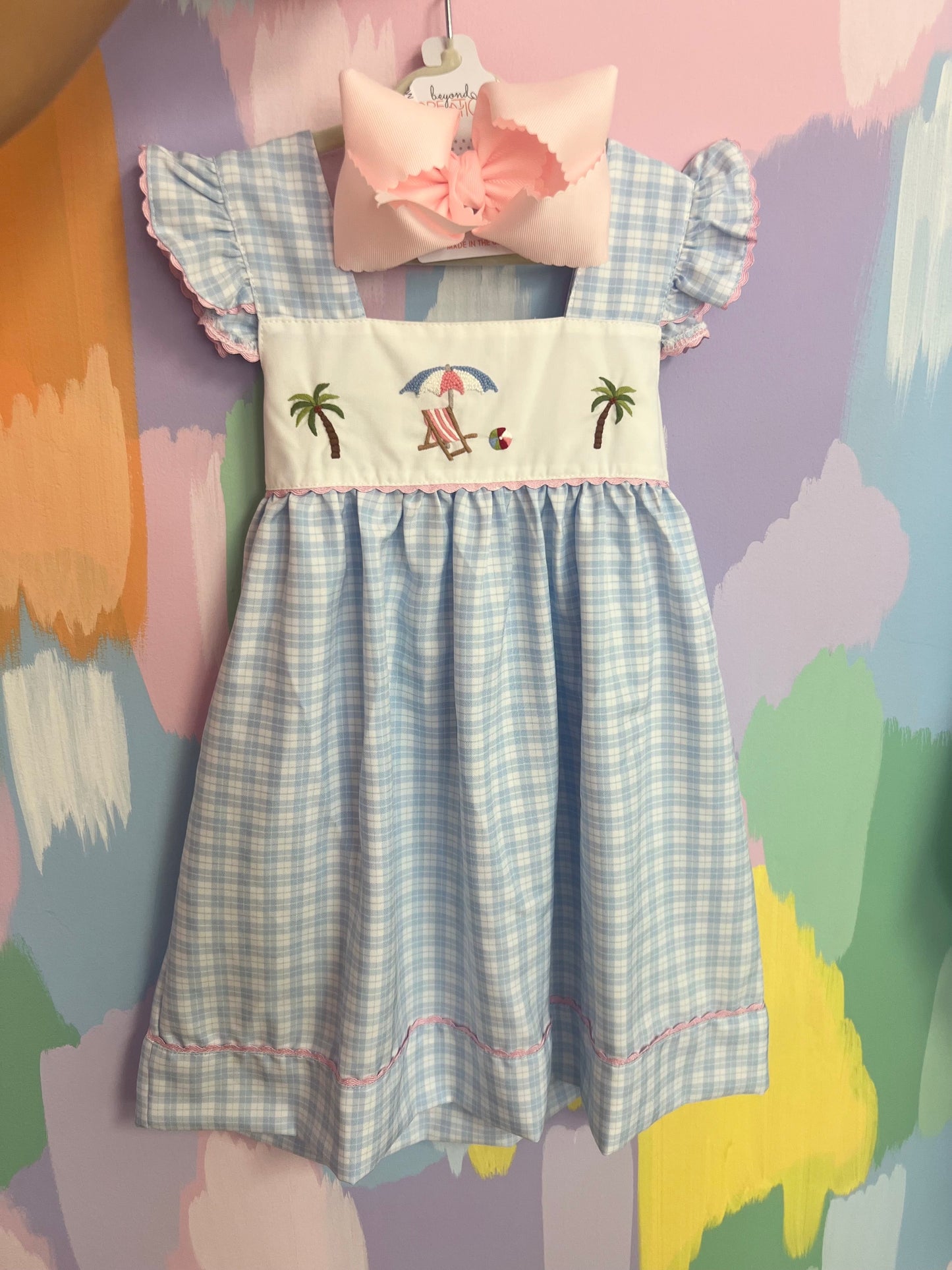 Beachside plaid girl dress