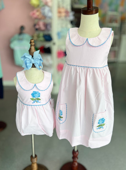 pink hydrangeas dress